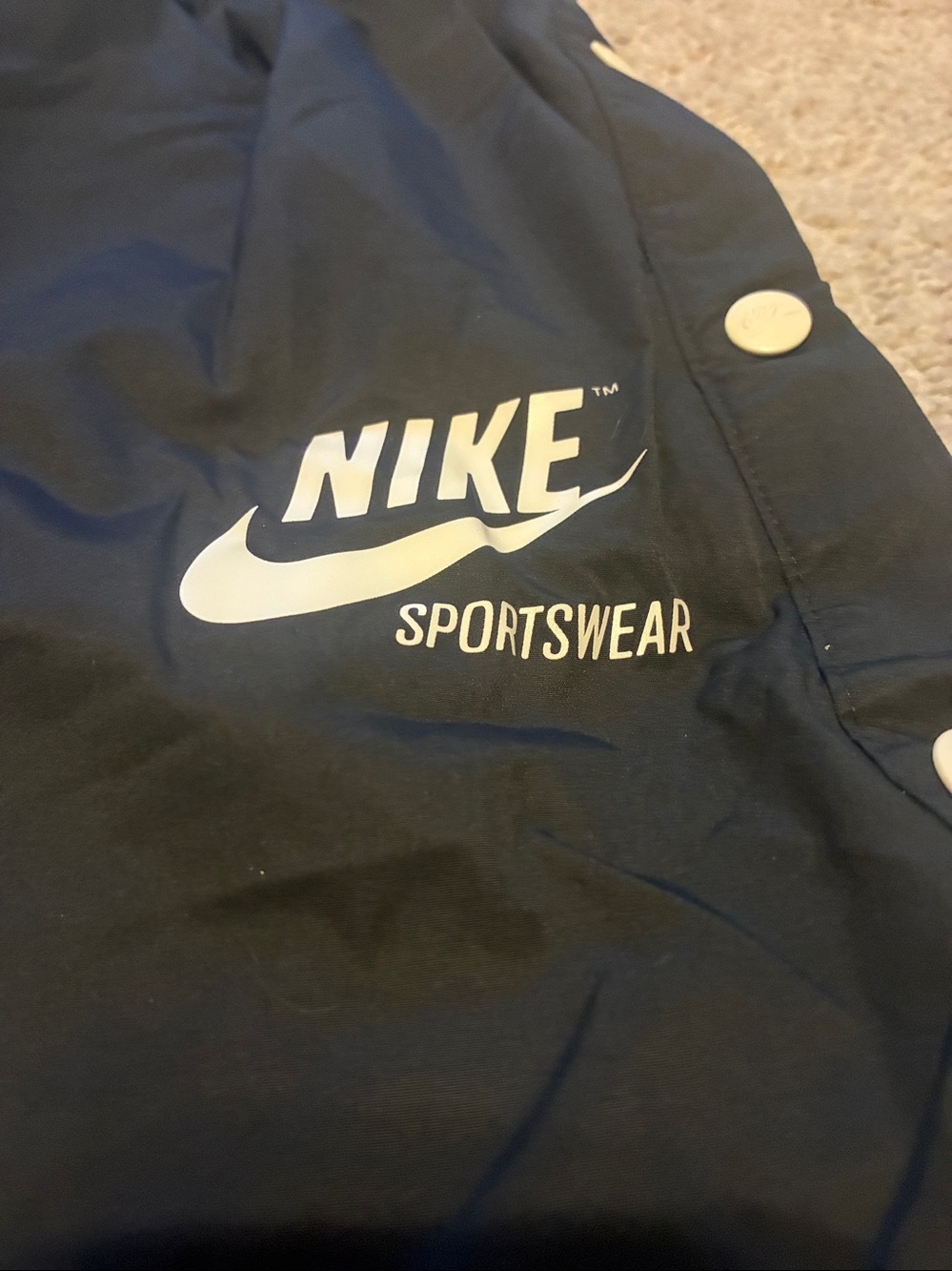 Nike Black Snap-Side Joggers with White Logo - Picture 5 of 9